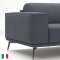 Manhattan Sectional Sofa in Dark Gray Leather by ESF