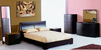 Espresso Finish Stylish Bedroom w/Optional Platform Bed Design [BHBS-Maya-Espresso]