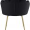 Claire Dining Chair 748 Set of 2 Black Velvet Fabric by Meridian