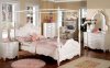 CM7519 Victoria Kids Bedroom in Pearl White w/Canopy Bed