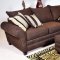 Chocolate Fabric Modern 2Pc Sofa Set w/Optional Ottoman