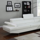 4003 Sectional Sofa in White Bonded Leather by Elegant Home