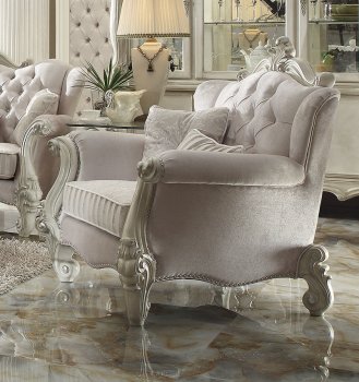 Versailles Chair 52107 in Ivory Fabric by Acme w/Options [AMAC-52107 Versailles]