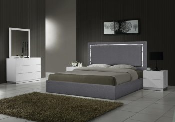 Monet Bedroom Charcoal by J&M w/Optional Naples White Casegoods [JMBS-Monet Charcoal Naples White]