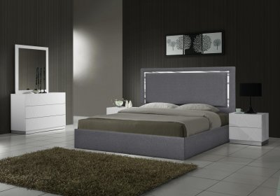 Monet Bedroom Charcoal by J&M w/Optional Naples White Casegoods