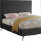 Jasmine Bed in Grey Velvet Fabric by Meridian w/Options