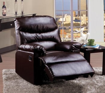 Brown Bonded Leather Elegant Modern Recliner [CTCRC-LR59015]