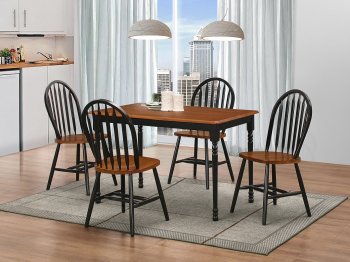 D420 Dining Set 5Pc in Cherry & Black w/Options [EGDS-D420]