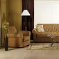 Stylish Living Room with Storage Sleeper Sofa in Mustard Fabric