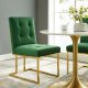 Privy Dining Chair Set of 2 in Emerald Velvet by Modway