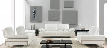 GIA Sofa in White Leather by At Home USA w/Options [AHUS-GIA White]