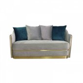 Ardine Loveseat in Grey Velvet Fabric by VIG