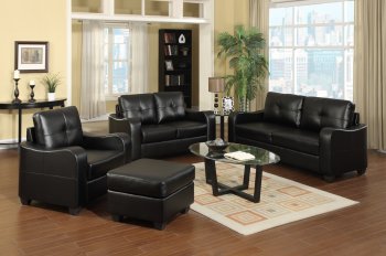 G603 Sofa & Loveseat in Black Bonded Leather w/Options by Glory [GYS-G603 Black]