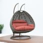 Wicker Hanging Double Egg Swing Chair ESCBG-57DOR by LeisureMod