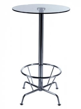 Metallic Base Bar Table With Round Glass Top [AHUBA-BT6007]