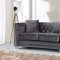 Reese 648GRY Sofa in Grey Velvet Fabric w/Optional Items