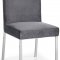 Opal Dining Chair 736 Set of 2 in Grey Velvet Fabric by Meridian