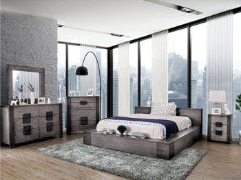 Janeiro 5Pc Bedroom Set CM7628GY in Gray w/Options [FABS-CM7628GY-Janeiro]