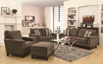 503731 Mason Sofa in Chocolate Fabric by Coaster w/Options [CRS-503731 Mason]