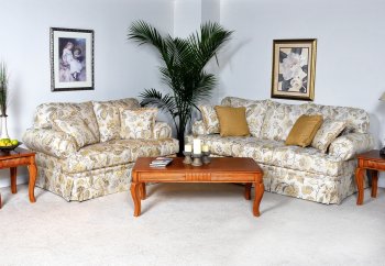 Bellflower Barley Fabric Classic 2Pc Sofa & Loveseat Set [CHFS-BU-2020-Classic]