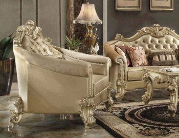 Vendome II Chair 53122 in Bone Leatherette by Acme w/Options [AMAC-53122 Vendome-II]