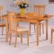 Natural Finish Modern 5Pc Dining Set w/Extension Leaf Table