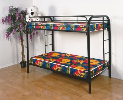 Black Finish Contemporary Twin/Twin Bunk Bed