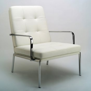 Elena Chair in White Leather by Whiteline Imports [WLCC-Elena White]