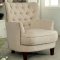 Odelia CM-AC6183 Accent Chair 2Pc Set in Ivory w/Flared Fan Back