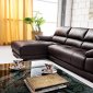 Espresso Bonded Leather Modern Elegant Sectional Sofa