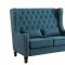 Alicante CM-BN6449TL Loveseat Bench in Dark Teal Linen