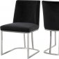 Heidi Dining Chair 728 Set of 2 Black Velvet Fabric by Meridian