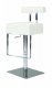 White Vinyl Seat Modern Set of 2 Swivel Barstools w/Steel Base