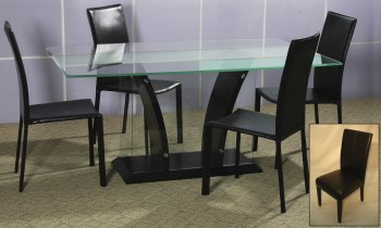 Merlot Finish Modern Dining Room Table w/Optional Chairs [CYDS-FLAIR-DT-BLK]