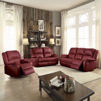 Zuriel Motion Sofa LV52150 in Red PU by Acme w/Options