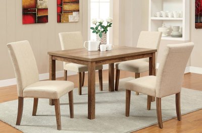 CM3555T-48 Sorrel I 5Pc Dining Set in Rustic Oak w/Ivory Chairs