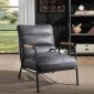 Nignu Accent Chair 59950 in Gray Top Grain Leather by Acme