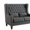 Alicante CM-BN6449GY Loveseat Bench in Gray Linen