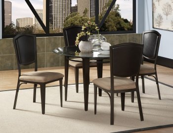 Black Metal Base & Glass Top Modern 5Pc Dinette Set [HEDS-6630-45]