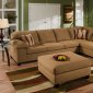 Tan Cigar Fabric Modern Sectional Sofa Set w/Optional Ottoman