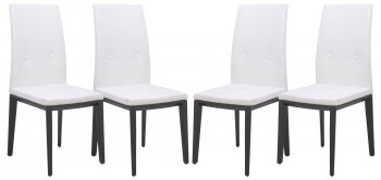 Somers Set of 4 Dining Chairs SV17WL in White by LeisureMod [LMDC-SV17WL-Somers White]