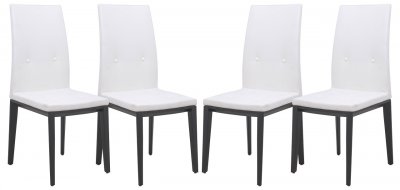 Somers Set of 4 Dining Chairs SV17WL in White by LeisureMod