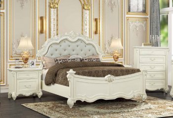 Melrose Bedroom Set 5Pc in White [ADBS-Melrose White]