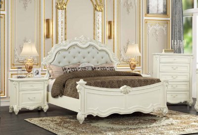 Melrose Bedroom Set 5Pc in White