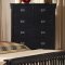 Distressed Black Finish Traditional Bedroom w/Optional Items