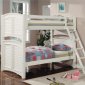 White Finish Classic Convertible Twin over Twin/Full Bunk Bed