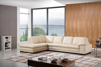 ML157 Sectional Sofa in Beige Leather by Beverly Hills [BHSS-ML157 Beige]