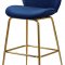 Paris Counter Stool 787 Set of 2 Navy Velvet Fabric by Meridian