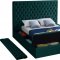 Bliss Bed in Green Velvet Fabric by Meridian w/Options