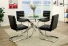 Yasmin Dinette Table CM3381T in Chrome w/Optional Black Chairs